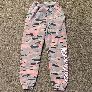 Barbie Girls’ Camo Joggers in Pink and Gray